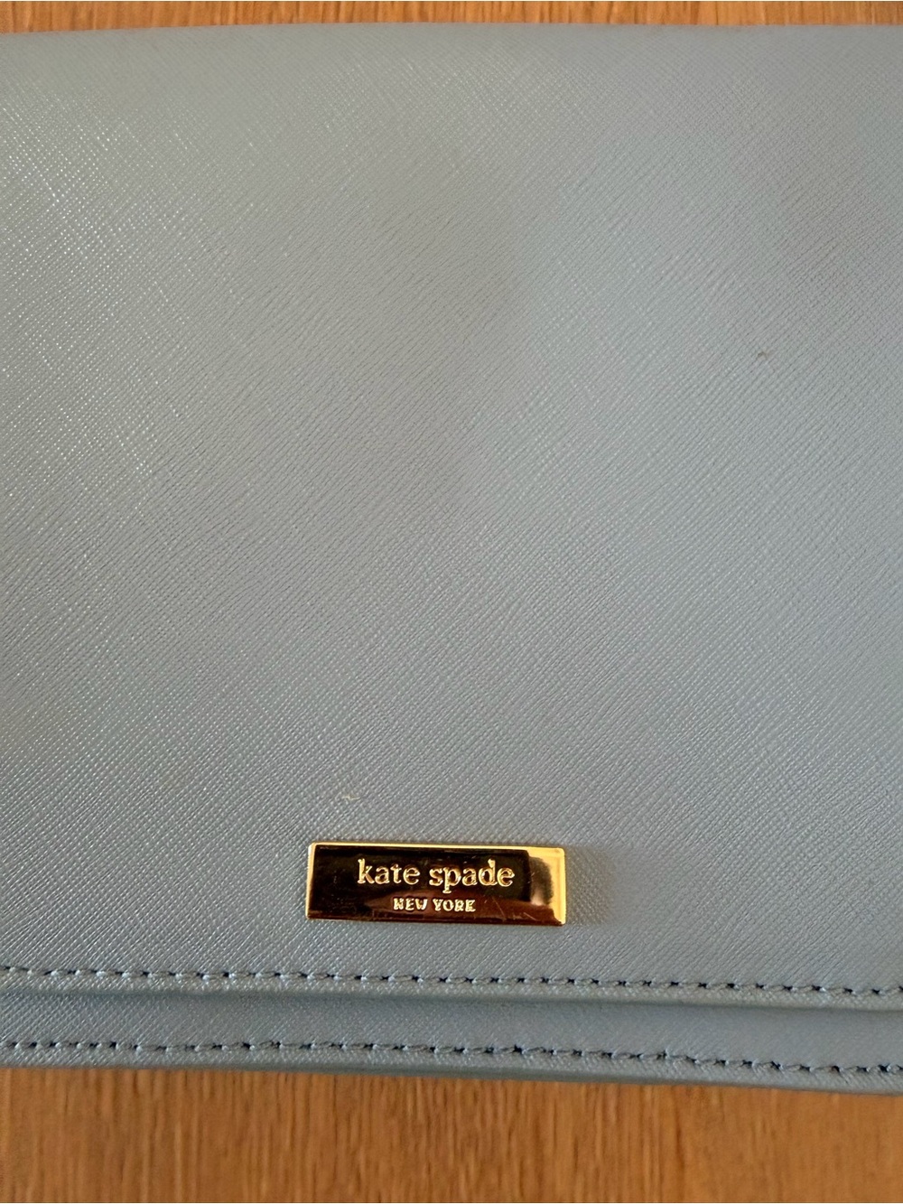 Kate Spade New York Light Blue Saffiano Leather Crossbody Bag Gold Hardware - Picture 2 of 15